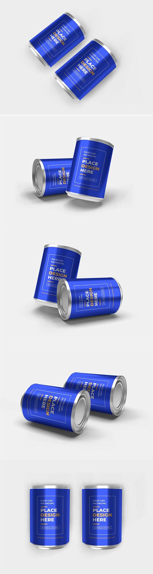 Aluminium food can packaging mockup