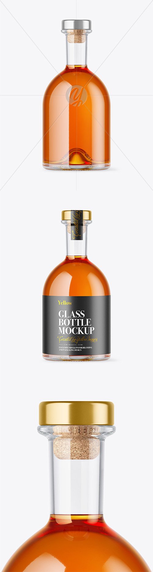 Whiskey Bottle with Wooden Cap Mockup 79689