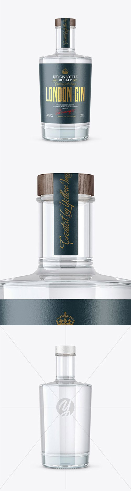 Dry Gin Bottle with Wooden Cap Mockup 80705