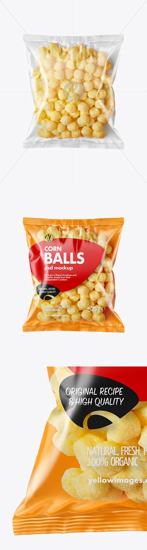 Plastic Bag With Corn Balls Mockup 79794