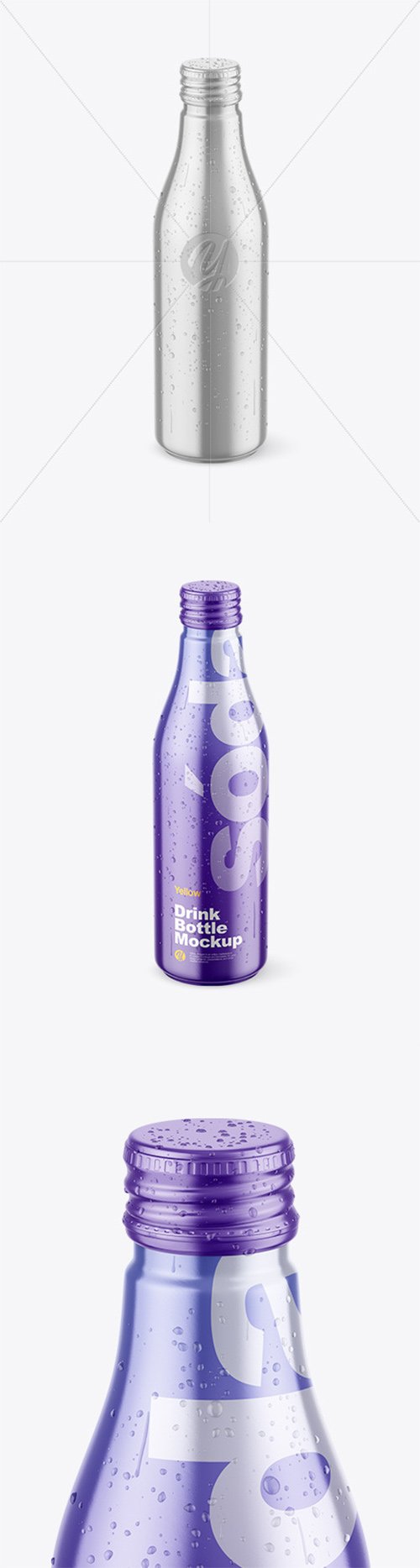Metallic Drink Bottle w/ Drops Mockup 78314