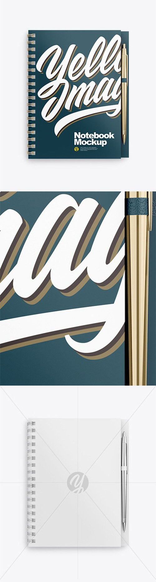 Notebook With Metallic Writing Pen Mockup 80216