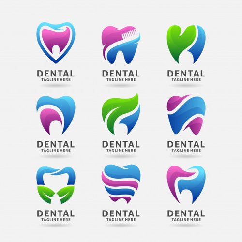 Collection of dental logo vector design