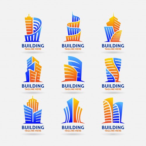 Collection of building logo vector design