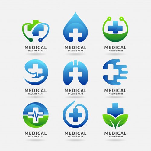 Collection of medical logo vector design