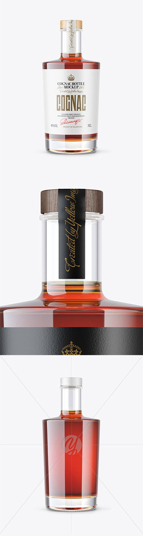 Clear Glass Cognac Bottle Mockup 80606