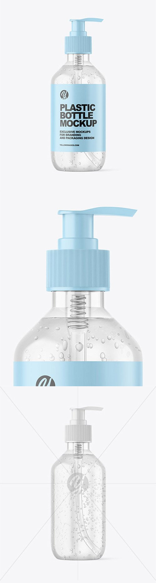 Clear Cosmetic Bottle with Pump Mockup 79931