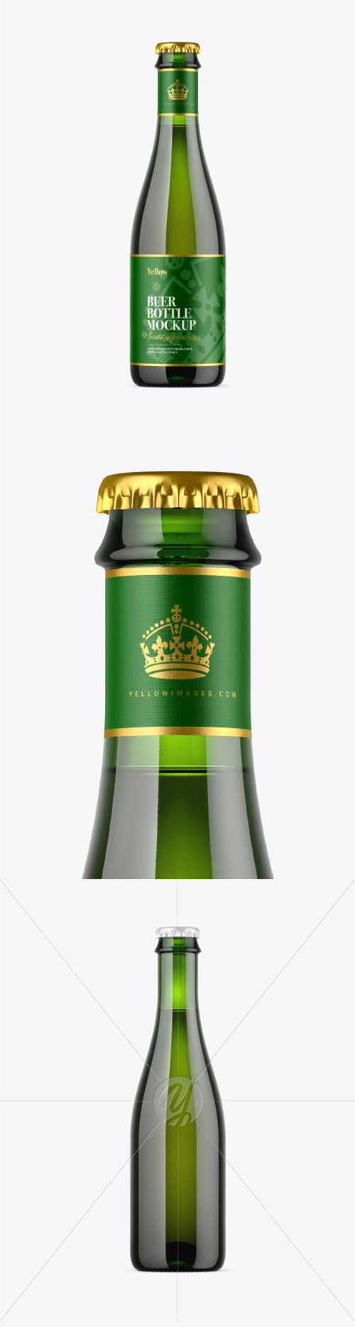 Green Glass Beer Bottle Mockup 80509