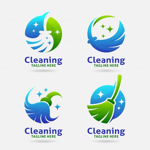 Cleaning broom logo vector design