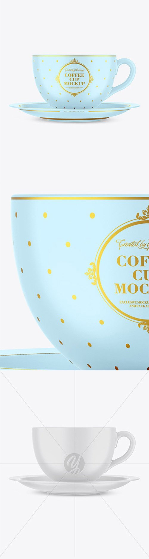 Matte Coffee Cup w/ Plate Mockup 80209