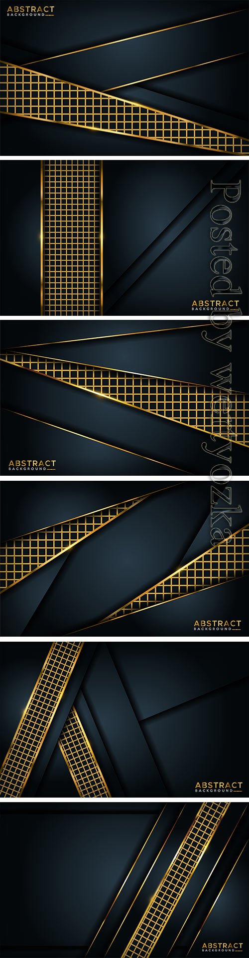 Luxurious dark vector background with golden line element