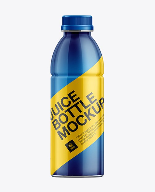 500ml PET Juice Bottle w/ Shrink Sleeve Label Mockup 11009