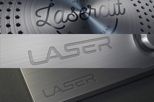 Metal Lasercut Logo Mockups 73869