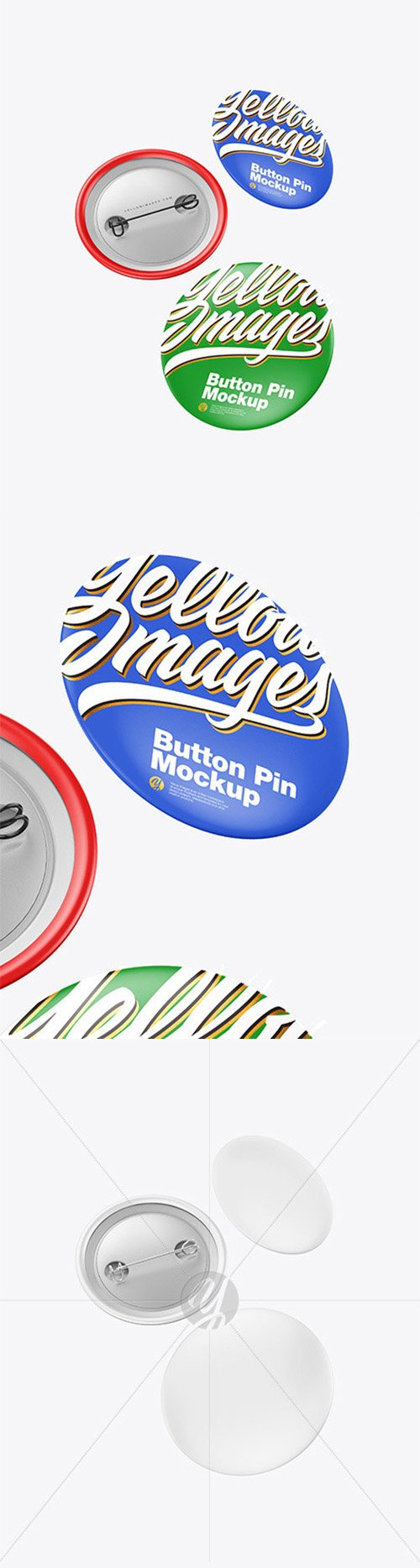 Three Matte Button Pins Mockup 80506
