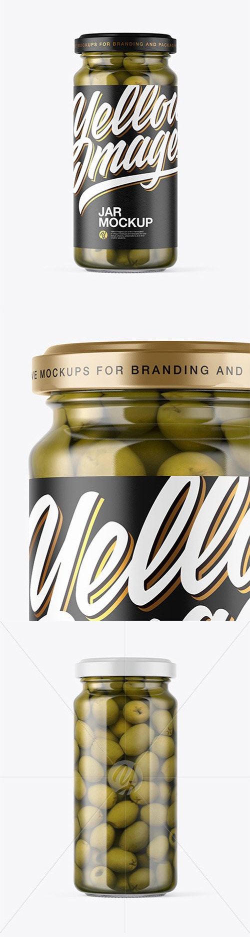 Clear Glass Jar with Olives Mockup 53307