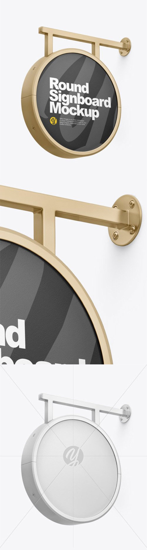 Metallic Round Signboard Mockup 80003