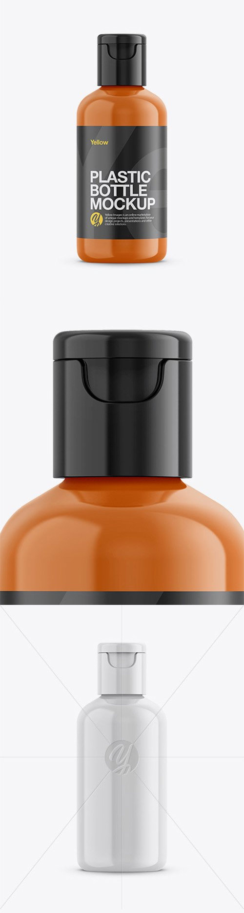 Glossy Plastic Cosmetic Bottle Mockup 26096