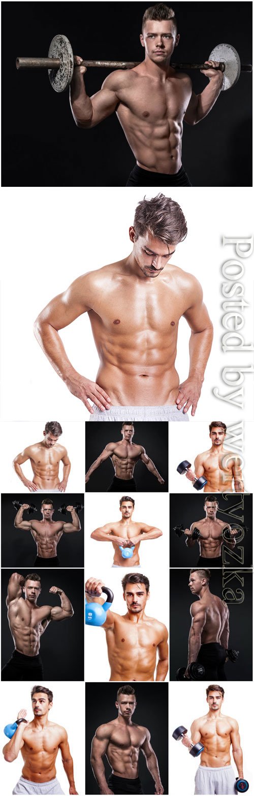 Athletic men stock photo