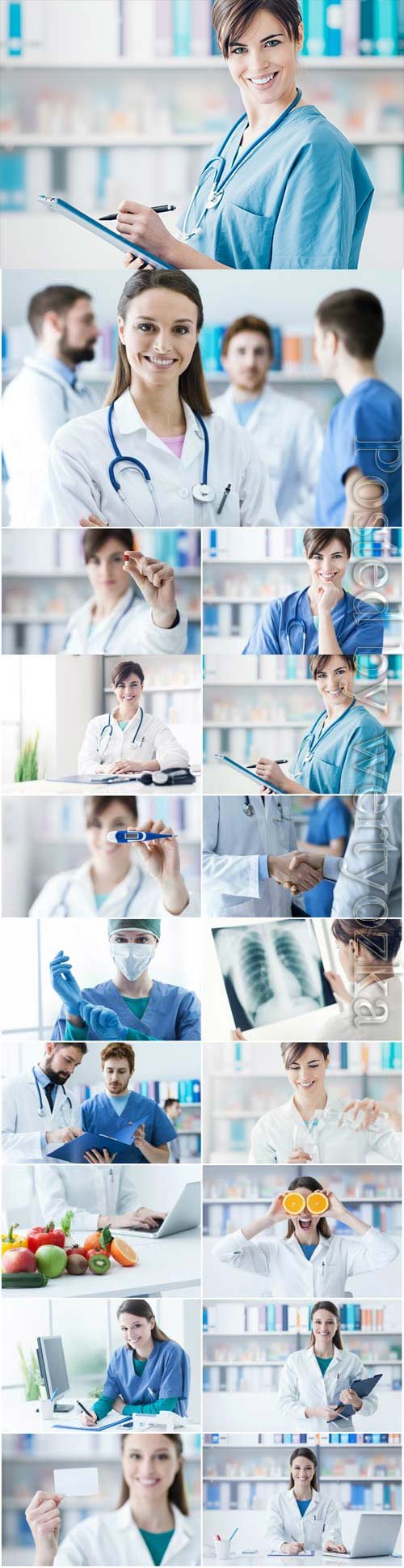 Men and women doctors stock photo