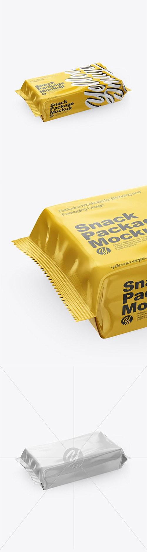 Glossy Snack Pack Mockup - Half Side View 27475