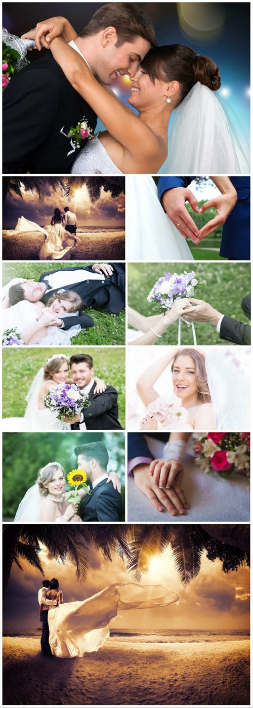 Bride and groom wedding stock photo