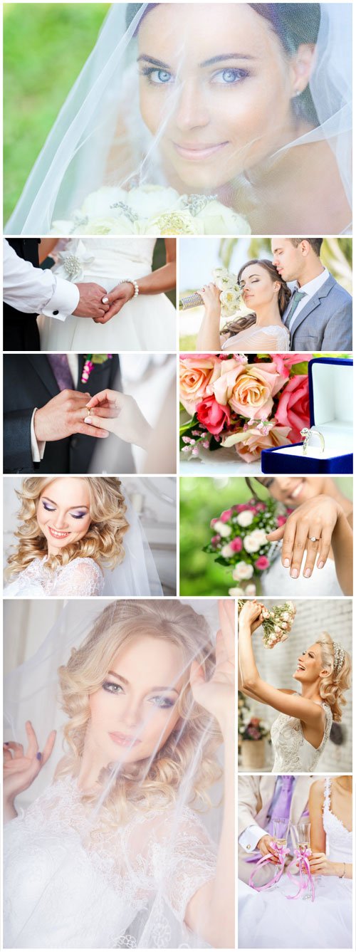 Wedding, bride and groom stock photo