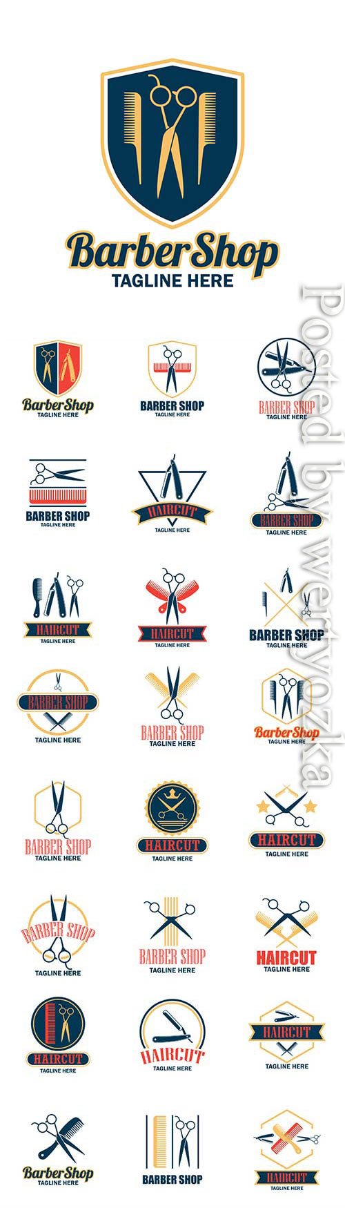 Barber shop logos in vector