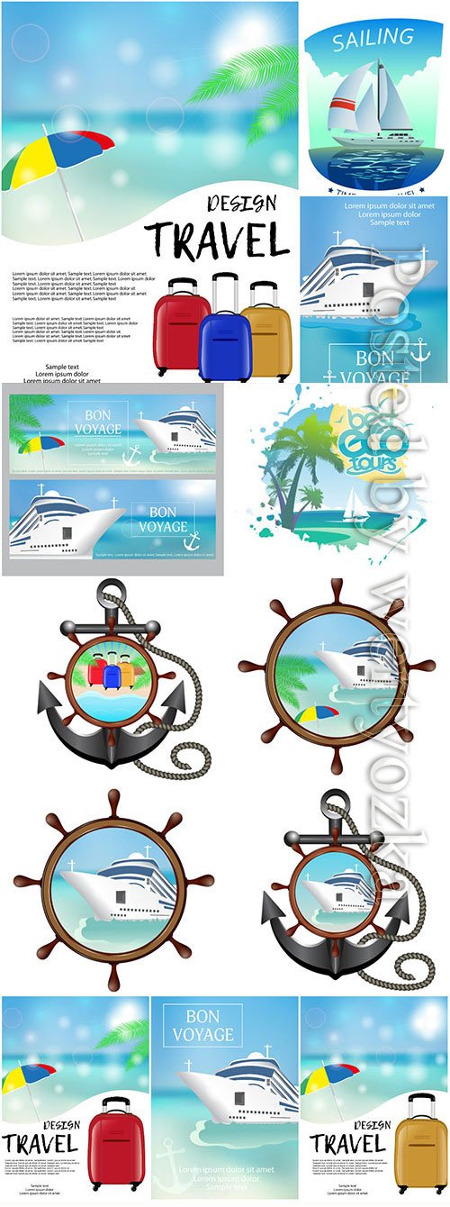 Sea and travel concept in vector