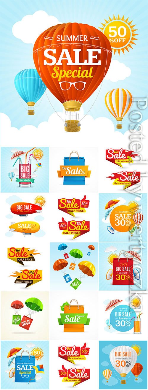 Discount creative elements in vector