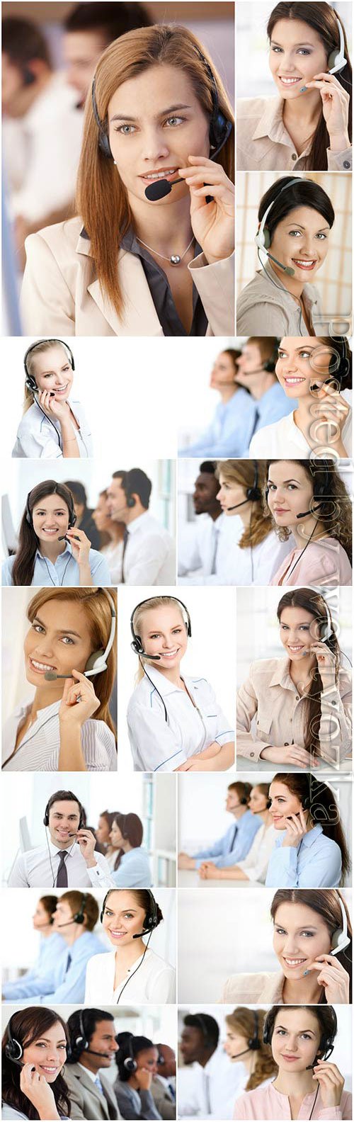 Young female operators stock photo