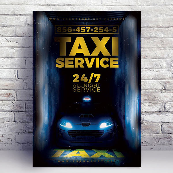 Taxi Service Flyer - PSD Template