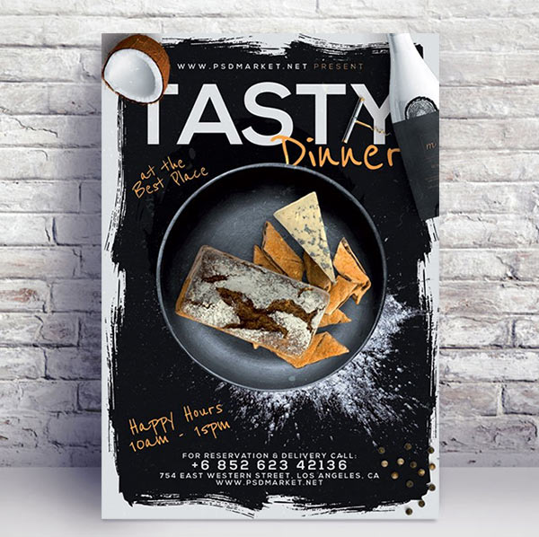 Tasty Dinner Flyer - PSD Template