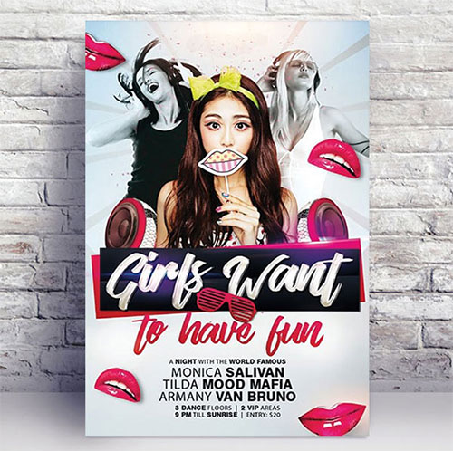 Girls Want To Have Fun - PSD Template
