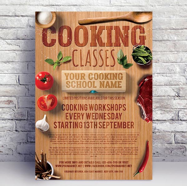 Cooking Classes Flyer - PSD Template