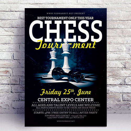 Chess Tournament Flyer - PSD Template
