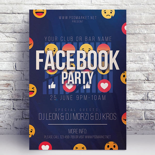 Facebook Party Night Flyer - PSD Template