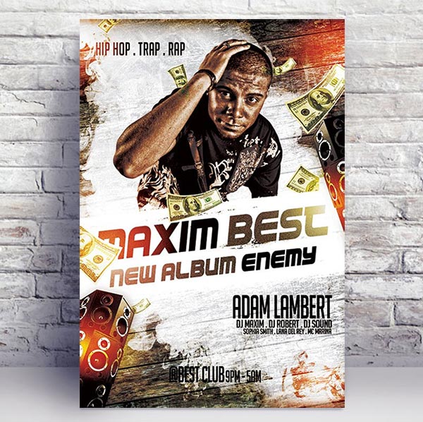 Guest Hip Hop DJ - Premium flyer psd template, Facebook Cover