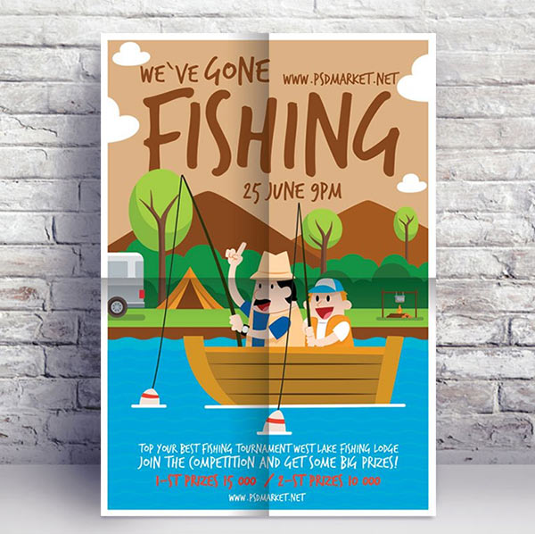Fishing Flyer - PSD Template