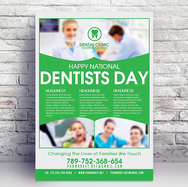 Dentists Day Premium Flyer - PSD Template