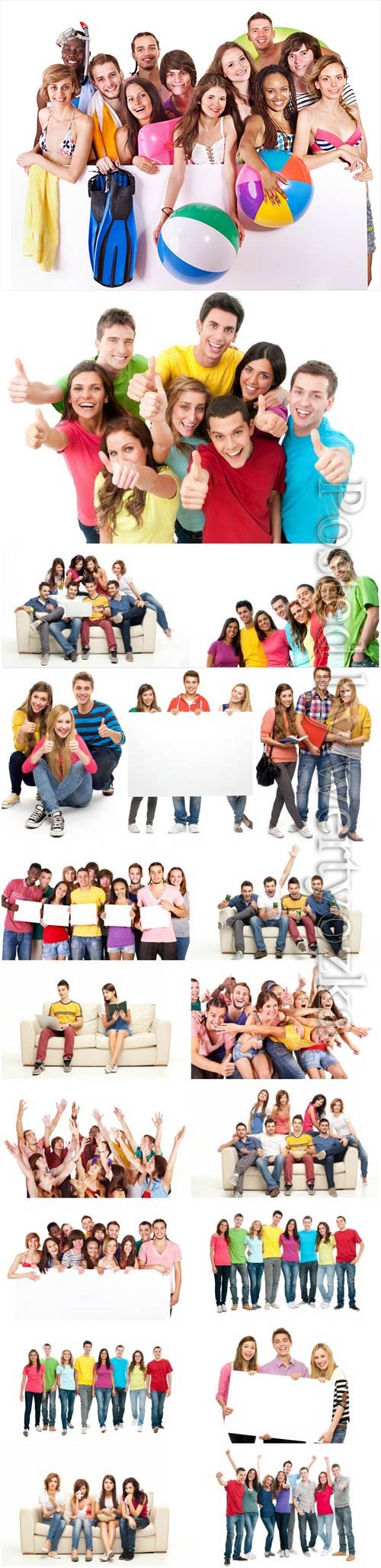 Cheerful group of people stock photo