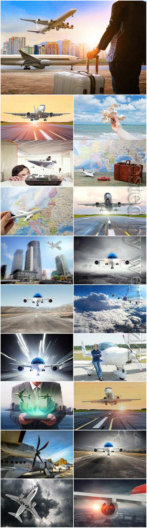 Airplanes, travel and vacation concept stock photo