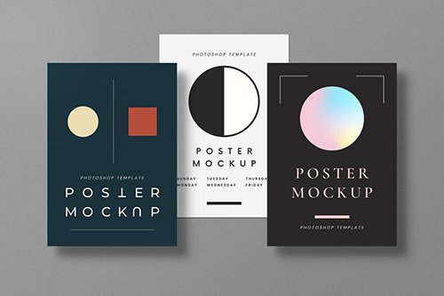 Minimalist Poster on Wall Mockup