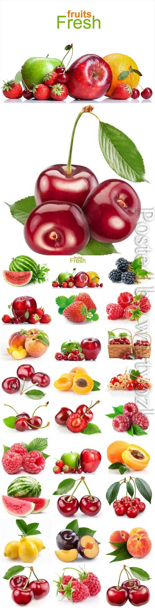 Fresh fruits and berries stock photo