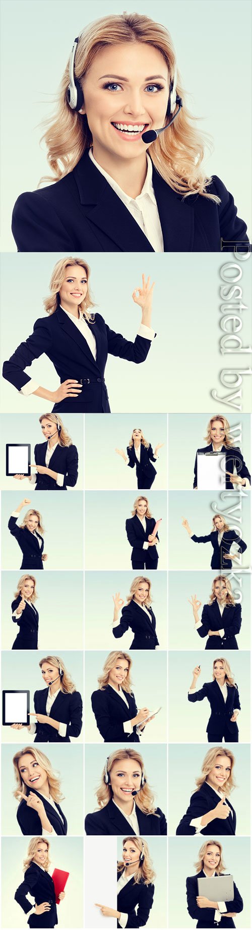Business lady in various options stock photo