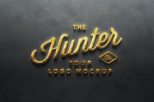 Golden Sign Logo Mockup