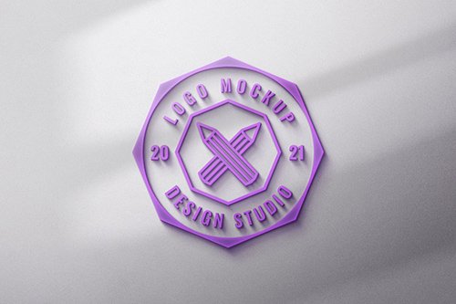 Purple Glowing Logo Mockup
