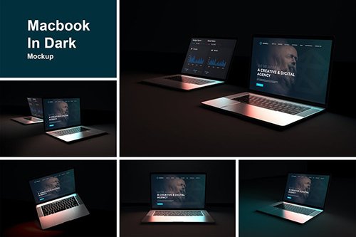 Macbook In Dark Mockup