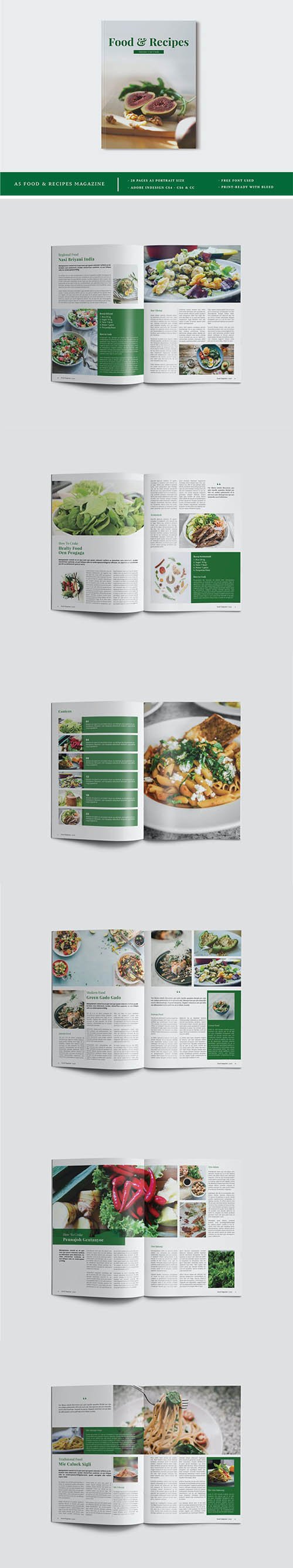 A5 Food & Recipes Magazine