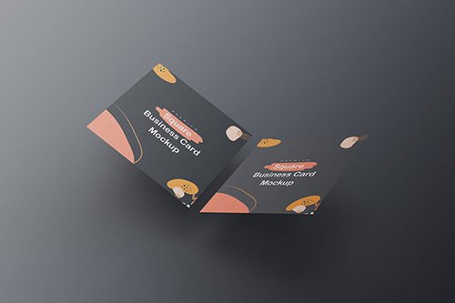 Square Business Card Mockup
