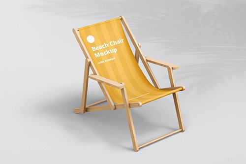 Beach Chair Mockup with Armrest